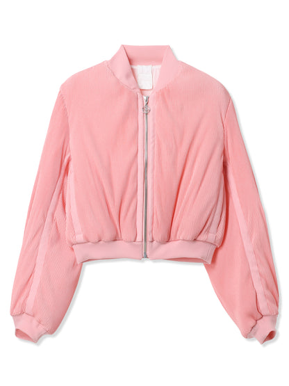 絲感百褶軍裝風飛行夾克 Silky Pleats Military Bomber Jacket
