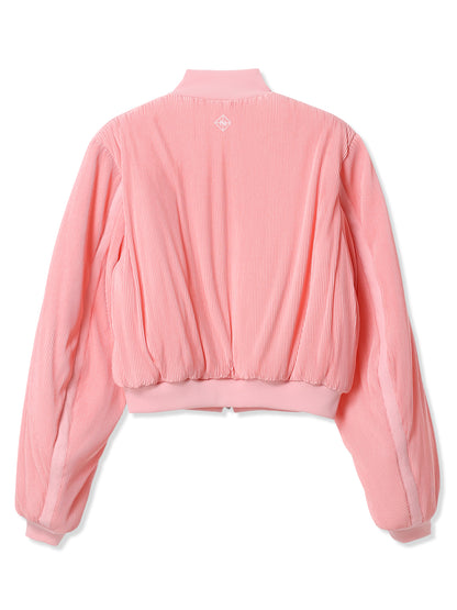 絲感百褶軍裝風飛行夾克 Silky Pleats Military Bomber Jacket