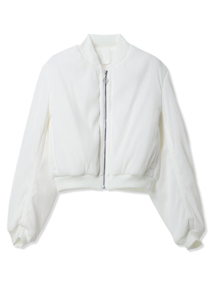 絲感百褶軍裝風飛行夾克 Silky Pleats Military Bomber Jacket