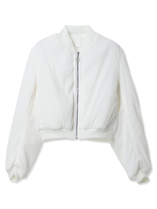 絲感百褶軍裝風飛行夾克 Silky Pleats Military Bomber Jacket