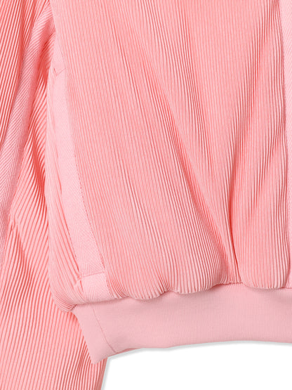 絲感百褶軍裝風飛行夾克 Silky Pleats Military Bomber Jacket