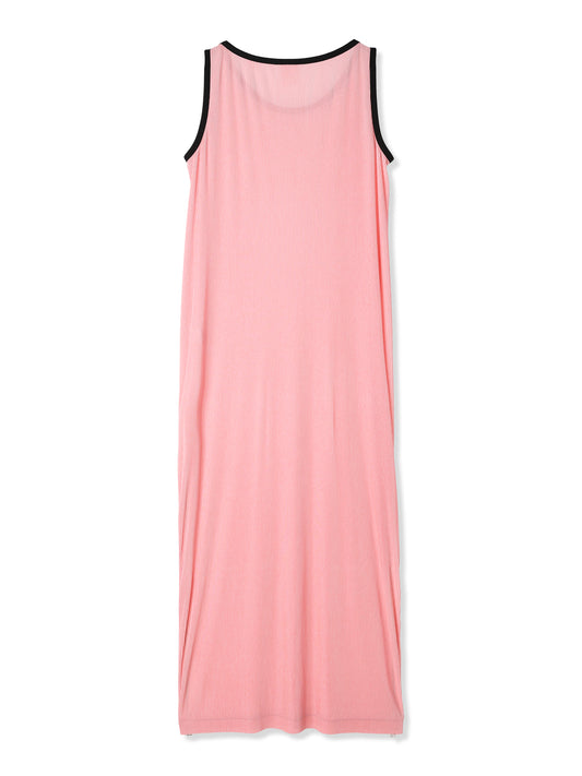 絲感百褶印花無袖洋裝 Silky Pleats Printed Sleeveless Dress