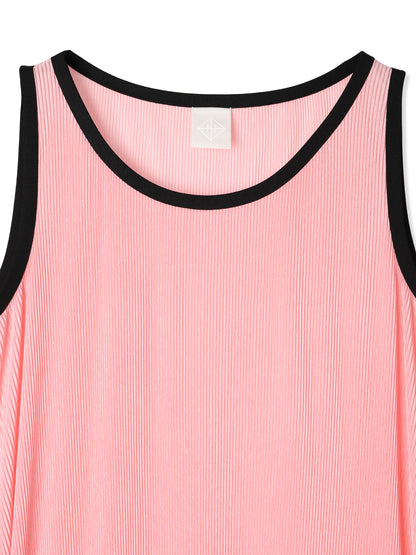 絲感百褶印花無袖洋裝 Silky Pleats Printed Sleeveless Dress