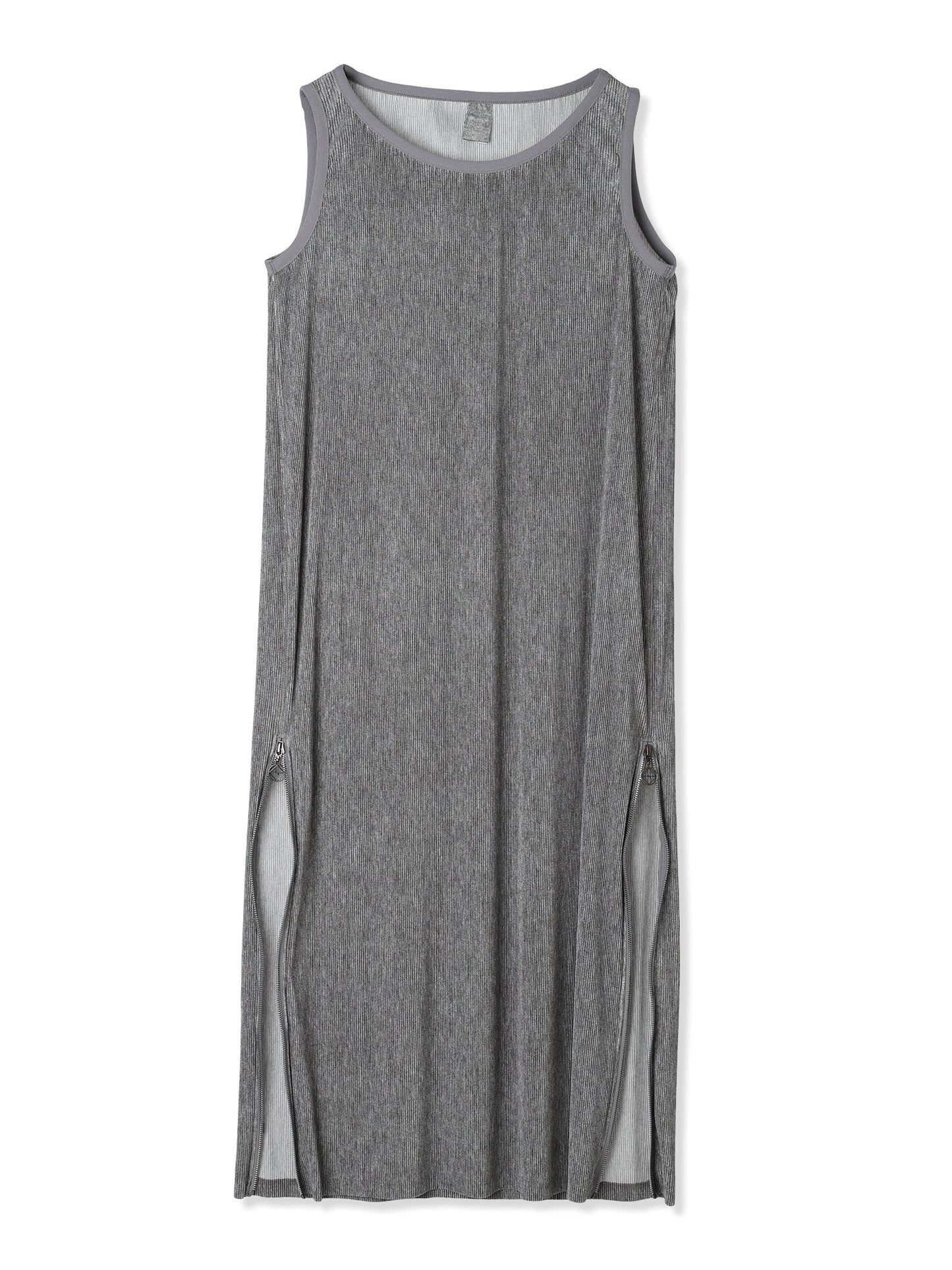 絲感百褶印花無袖洋裝 Silky Pleats Printed Sleeveless Dress