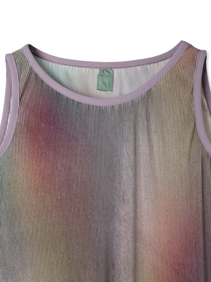 絲感百褶印花無袖洋裝 Silky Pleats Printed Sleeveless Dress