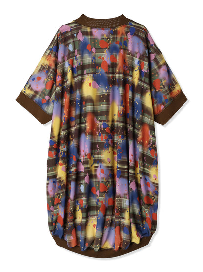 紙感針織印花短款繭形洋裝 Paper Jersey Printed Short Cocoon Dress