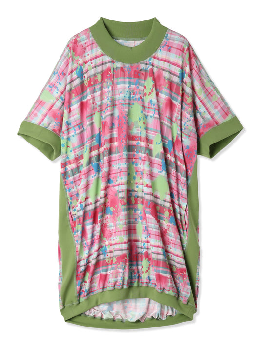 紙感針織印花短款繭形洋裝 Paper Jersey Printed Short Cocoon Dress
