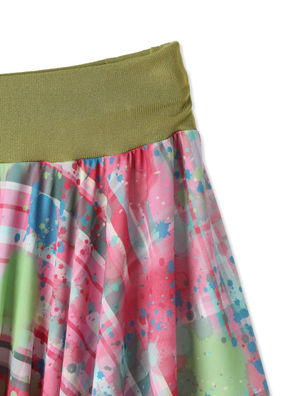紙感針織印花方形剪裁裙  Paper Jersey Printed Square Cut Skirt