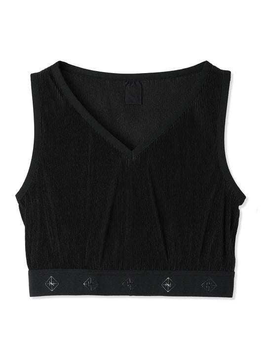 絲感百褶短版背心  Silky Pleats Cropped Tank Top
