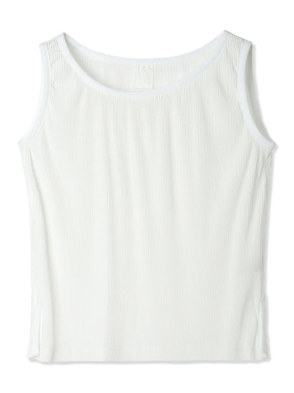 絲感百褶側開衩背心  Silky Pleats Side-Slit Tank Top