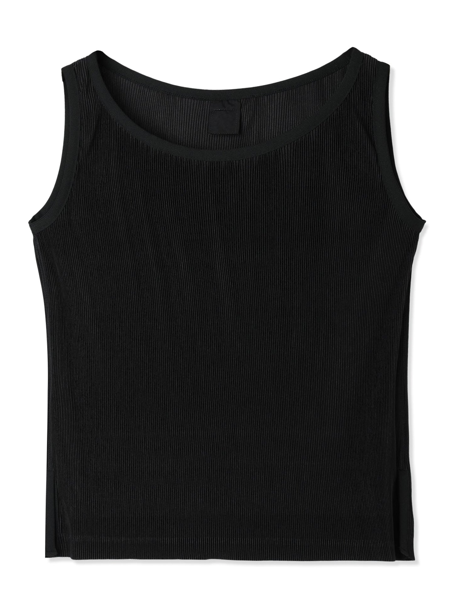 絲感百褶側開衩背心  Silky Pleats Side-Slit Tank Top