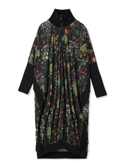紙感針織印花繭形洋裝  Paper Jersey Printed Cocoon Dress