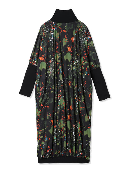 紙感針織印花繭形洋裝  Paper Jersey Printed Cocoon Dress