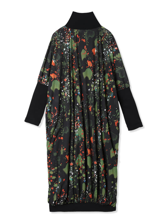紙感針織印花繭形洋裝  Paper Jersey Printed Cocoon Dress