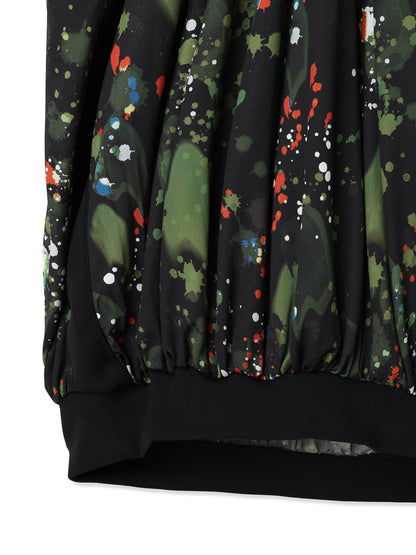 紙感針織印花繭形洋裝  Paper Jersey Printed Cocoon Dress