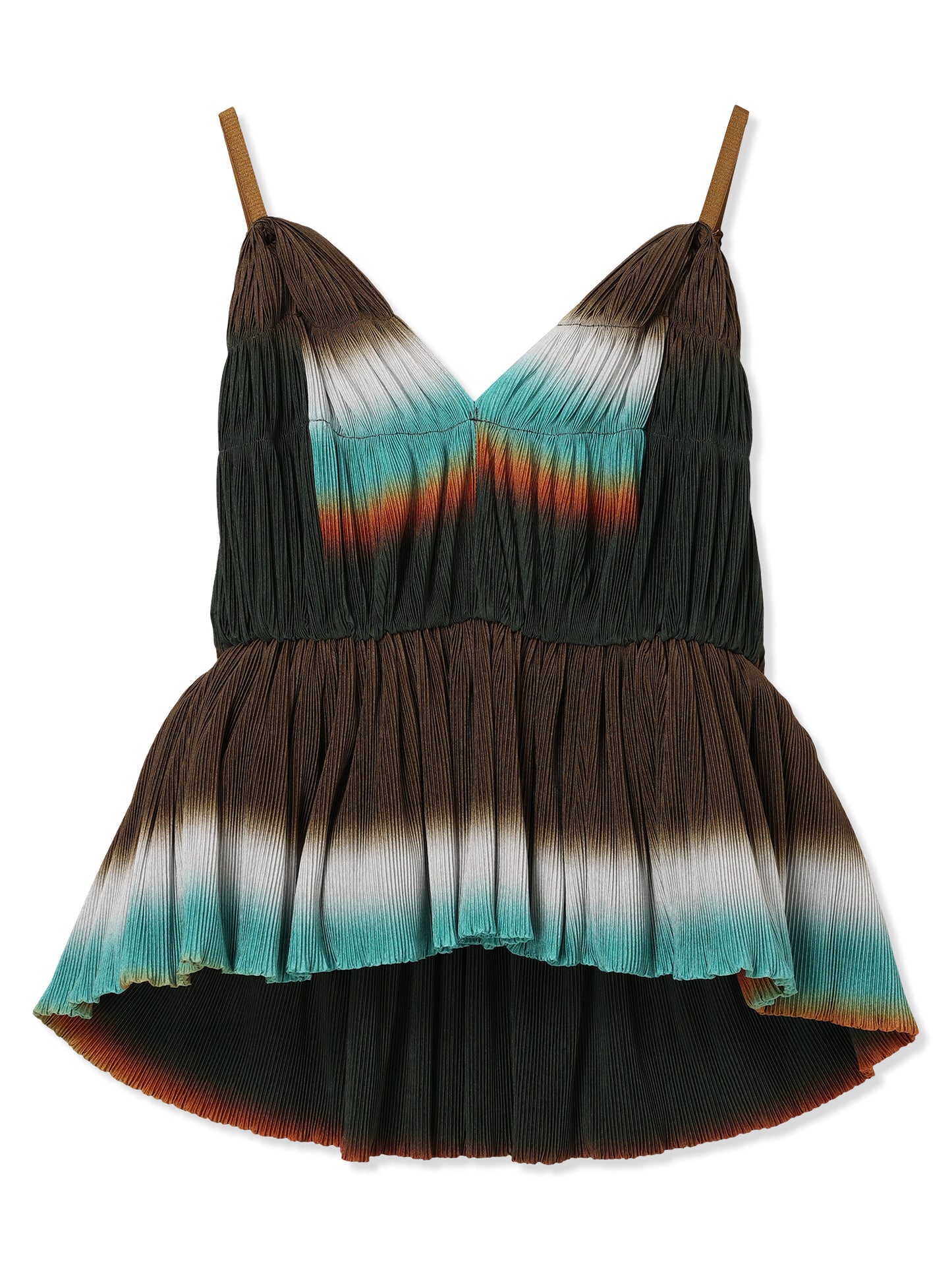 絲感百褶印花細肩帶上衣  Silky Pleats Printed Camisole Top