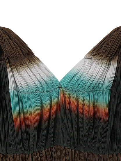 絲感百褶印花細肩帶上衣  Silky Pleats Printed Camisole Top